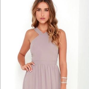 LULUS Air of Romance Taupe Maxi Dress- Size S
